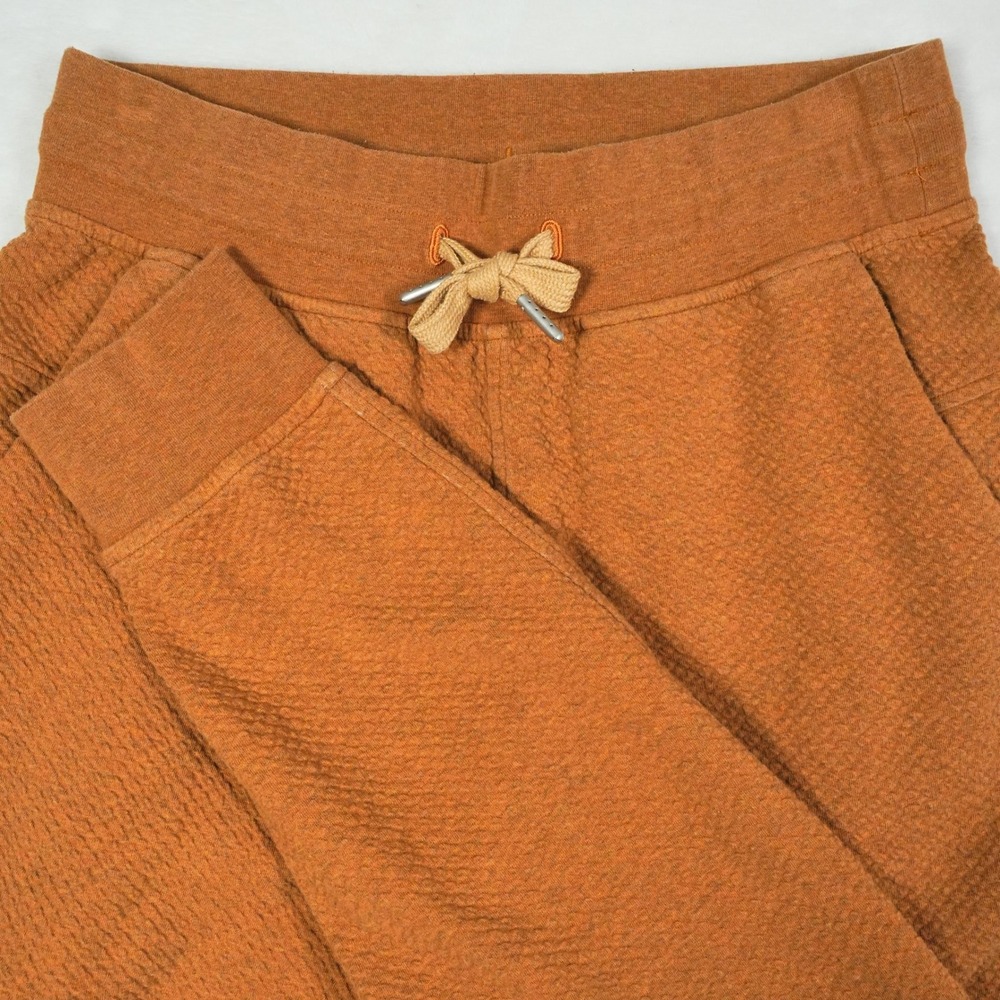 Lululemon‎ Warm Down Jogger MR Textured Waffle Knit Burnt Orange Size 6 LW5EHFS
